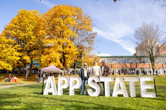 Sunny day with family on Sanford mall for Open House